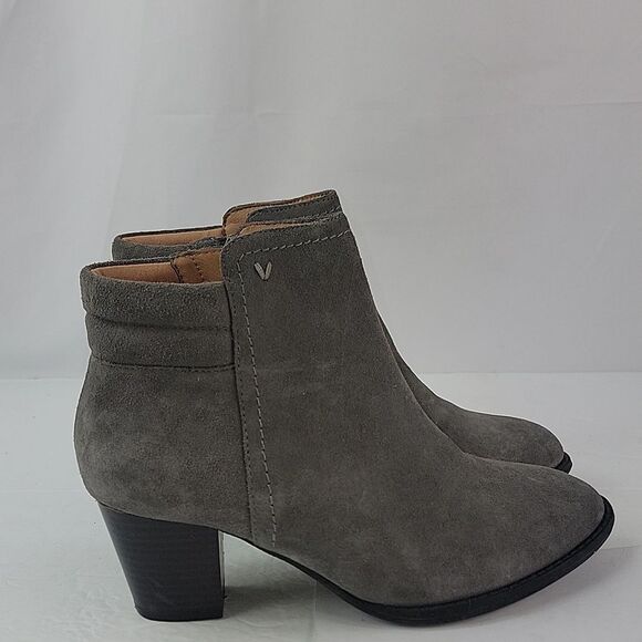 Vionic Jessie Gray Suede Leather Women's Ankle Boots - Picture 2 of 14